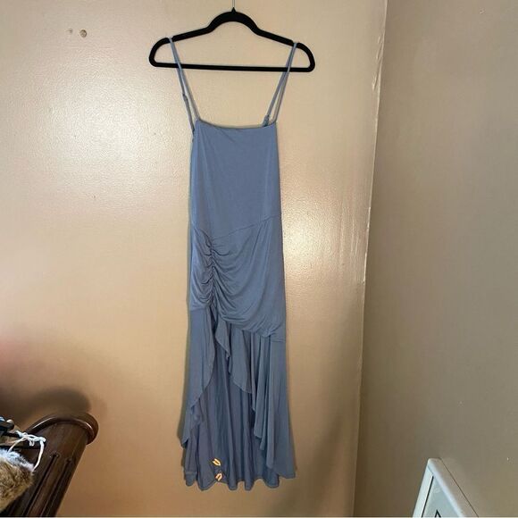Lovers And Friends Aniyah Dress Hydrangea Blue soft slip Revolve Sz S Flaw - Picture 9 of 12